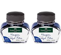 Faber-Castell 149839 - Barattolo di inchiostro cancellabile, 30 ml, blu reale (blu reale, vetro di inchiostro da 30 ml, 2 pezzi)