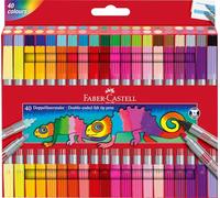 FABER-CASTELL 151140 - Set di pennarelli con 40 penne a doppia punta per bambini e adulti