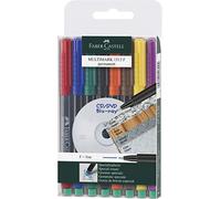 Pennarello Multimark universale permanente con gomma - punta fine 0,6mm - astuccio 8 colori - Faber Castell