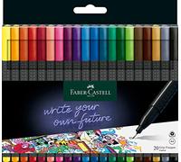 Faber-Castell 151620 Confezione da 20 Pennarelli Colorati, Pennarelli Punta Fine da 0,4 mm con Impugnatura Ergonomica, Marker Penarelli per Colorare e Disegnare, Colori Vibranti