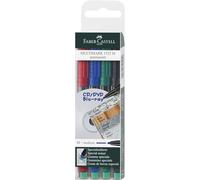 FABER-CASTELL - 152504 - Pennarello Multimark universale permanente con gomma - punta media 1,0mm - astuccio 4 colori - Faber Castell - 45938 - Conf. da 1 Pz. - 152504