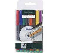 FABER-CASTELL - 152504 - Pennarello Multimark universale permanente con gomma - punta media 1,0mm - astuccio 4 colori - Faber Castell - 45938 - Conf. da 1 Pz. - 152504