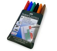 Faber-Castell 1526 Pennarelli OHP Non Permanenti Media Astuccio Di 6 Colori