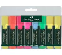 Faber-Castell 154862 - Set di evidenziatori 48, confezione da 8, con punta a cuneo a lunga durata, larghezza linea 1 - 5 mm, ricaricabili