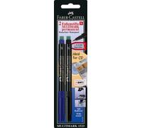 Faber-Castell 156296 - Set di pennarelli MULTIMARK permanenti, spessore S, 0,4 mm, 2 pennarelli universali, nero e blu