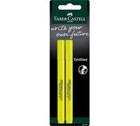 Faber-Castell 157799 - Set di evidenziatori 38, set di 2, giallo neon, con punta a cuneo a lunga durata, larghezza linea 1-4 mm