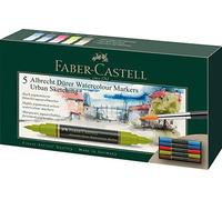 Faber-Castell 160310 - Pennarello acquerello Albrecht Dürer con doppia punta, 10 pezzi, pennarello con punta in fibra e punta a pennello