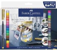 Faber-Castell 160708 - Set di pennarelli creativi, 30 pennarelli permanenti, set di penne per carta, vetro, plastica e molto altro