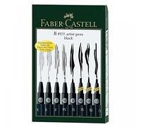 Faber-Castell 167137 - Tuschestift Pitt Artist Pen, 8er Kunststoffetui, schwarz