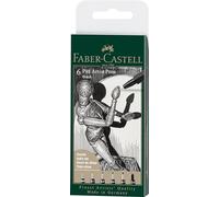 Faber Castell Pitt Artista Penne Nero Assortito Set 6pc