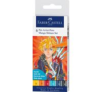 Faber-Castell Manga Shônen Set Penna, 6x B, Soggetti Maschili