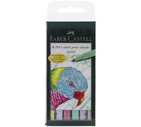 Faber-Castell 167163 - Penna a inchiostro Pitt artist pen Pastel, confezione da 6, colore: B