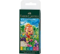 Faber-Castell 167177 - Penna a inchiostro Pitt Artist Pen, Springtime, B, astuccio da 6