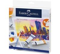 Faber-Castell Colori ad acquerello 169624 - 24 tubetti da 9 ml con tavolozza e pennello