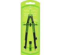 Faber-Castell 174007 - Compasso, con meccanismo a leva, Nero e Verde