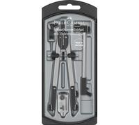 Faber-Castell 174045 - Compasso a Regolazione Rapida con Adattatore Universale + Allungabile e Accessori