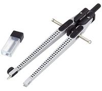 FABER-CASTELL 174472 - Compasso a regolazione rapida GRIP 2001, argento, set di compassi con pezzi di ricambio e mine