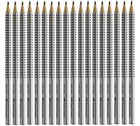 Faber-Castell - 6 matite Grip 2001, durezza: HB, colore del fusto: argento argento 2B