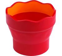 Faber-Castell 181517 - Bicchiere per acqua Clic&Go, rosso, bicchiere pieghevole per pennelli, lavabile in lavastoviglie
