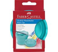 Faber-Castell 181580 - Bicchiere ad acqua CLIC & GO, turchese, 1 pezzo.