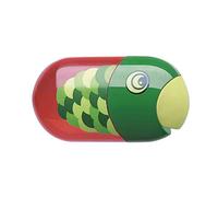 Faber-Castell, 183526 - Temperamatite con foro doppio e gomma inclusa (confezione doppia, motivo a pesce)