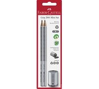 FABER-CASTELL 183797 - Set di matite Grip 2001 con 2 matite da disegno e 1 temperino