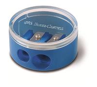 Faber-Castell 185418 - Temperamatite manuale pencil sharpener, nero, blu, rosso