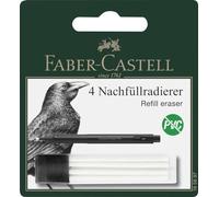 Faber-Castell 185697 - Gomme di ricambio per la penna con gomma di precisione, 4 gomme di ricarica per la matita con gomma