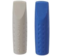 Faber-Castell 187001 Gomma per Cancellare (Blu/Grigio, Rosso/Bianco), colori assortiti, 2 pezzi