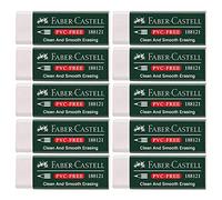Faber-Castell 188121 - Gomma 7081 N senza PVC, plastica (10 gomme, bianco)
