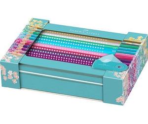 Faber-Castell - 20 Matite Colorate, 1 Temperamatite ,scatola di latta