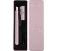 Faber-Castell 201515 - Stilografica Sparkle, pennino M, rosa, in confezione regalo