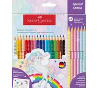 Faber-Castell 201543 Matite Colour Grip, Set da 24 Matite Colorate Bambini con Impugnatura, Include 6 Colori, Fusto Triangolare, Pigmenti Idrosolubili, a Prova di Rottura