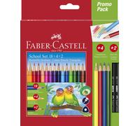 Faber-Castell 201597 Triangular Colour Pencil, Yellow,Blue,Green,Red, 24 Piece S