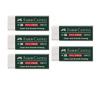 FABER-CASTELL 205002 - Gomma per cancellare 188121, senza PVC, plastica, 5 pezzi, colore: Bianco