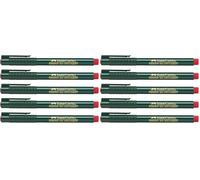 Faber-Castell 205006 - Pennarello Finepen 1511, 0,4 mm, rosso, 5 pezzi (Confezione da 2)