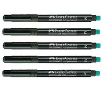 FABER-CASTELL 205007 - Pennarello indelebile Multimarker, spessore tratto M, nero, 5 pezzi