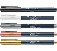 FABER-CASTELL 205011 - Set di pennarelli creativi, con due pennarelli creativi e tre pennarelli metallizzati