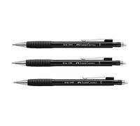 Faber-Castell 205023 - Set di matite meccaniche GRIP 1345 nero, 3 pezzi, durezza B, spessore mina 0,5 mm, con gomma integrata