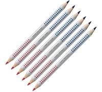 Faber-Castell 205083 - Matite colorate Jumbo Grip, matita sillabata, 6 pezzi, rosso e blu, ideale per i principianti della scrittura