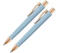 Faber-Castell 205093 - Penna a sfera Poly Ball azzurro cielo, 2 pezzi, con refill XB intercambiabile, impermeabile