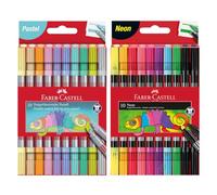 Faber-Castell 205098 - Set di penne con punta in feltro pastello e neon, 20 penne a doppia punta per bambini e adulti