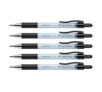Faber-Castell 205205 - Matita meccanica Grip Matic blu cielo, 5 pezzi, durezza B, mina 0,7 mm, gomma inclusa