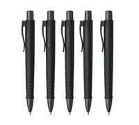 Faber-Castell 205255 - Penna a sfera Poly Ball Urban nera, 5 pezzi, con refill XB sostituibile, a prova di documento