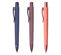 Faber-Castell 205280 - Penna a sfera Poly Ball, 3 pezzi, con refill XB sostituibile, indelebile Blu, Future Dusk, Bordeaux, Coral