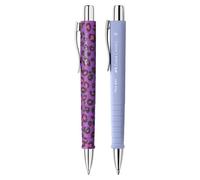 FABER-CASTELL 205294 - Penna a sfera Poly Ball, Leo Nightshade e pale iris, 2 pezzi, con refill XB sostituibile, indelebile