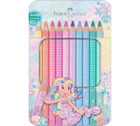 FABER-CASTELL 210910 - Set di matite colorate Jumbo Sparkle, 10 matite colorate spesse in colori pastello, matite per bambini
