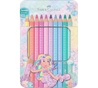FABER-CASTELL 210910 - Set di matite colorate Jumbo Sparkle, 10 matite colorate spesse in colori pastello, matite per bambini