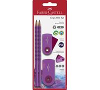 Blister con 2 matite Grip 2001 + gomma da cancellare + affilalatatatite colore mora
