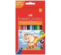 Faber Castell 24 Matite triangolari colorate grandi Colori a Legno Jumbo 5,4mm